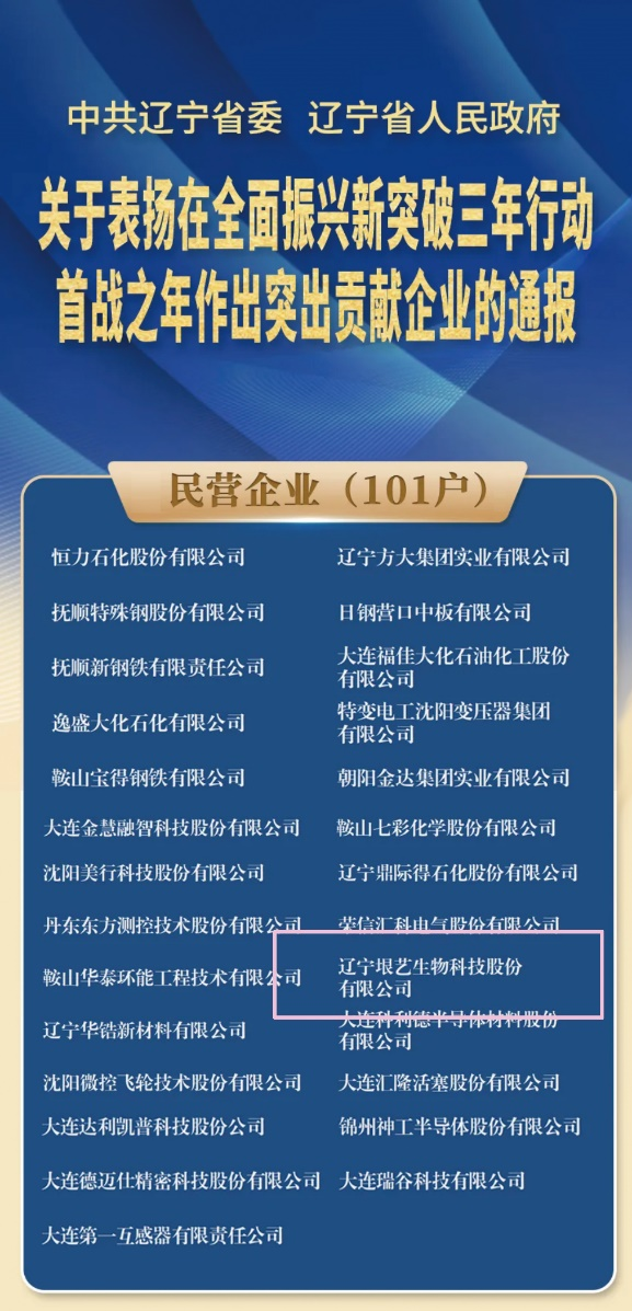 遼寧省企業大會隆重召開，垠藝生物受邀參會并榮獲表彰(圖1)